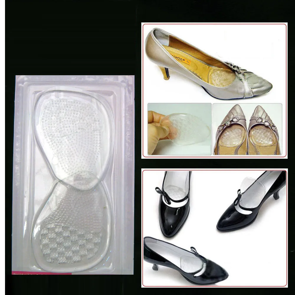 2 Pair Gel Silicone Foot Half Sole Insoles Shoes Care Cushion Pad Insole Comfy