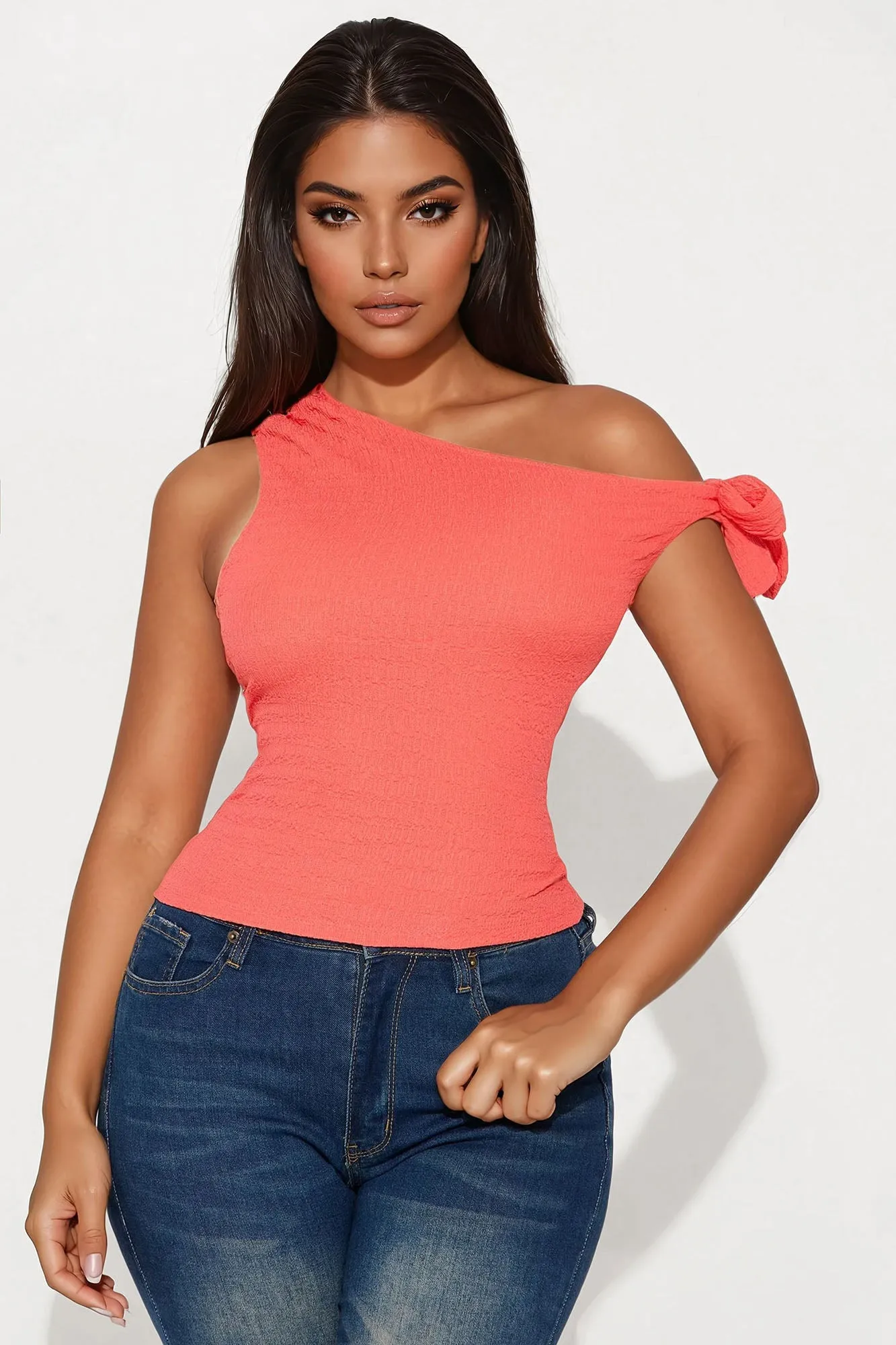 Avalon Off Shoulder Top - Coral