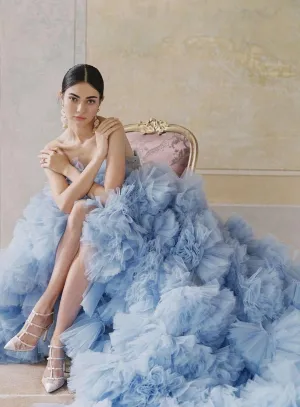 Baby Blue Tulle Gown