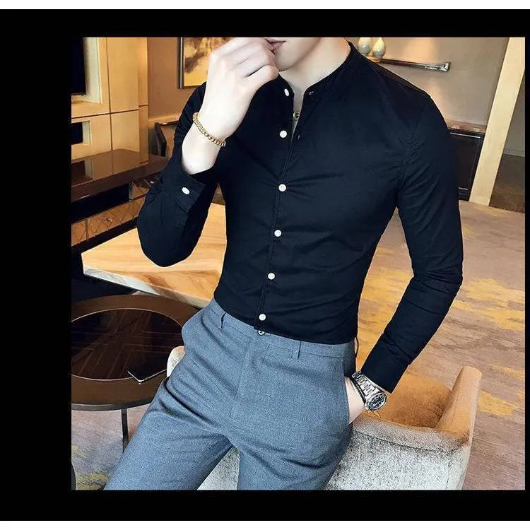 Black Solid Men's Shirt