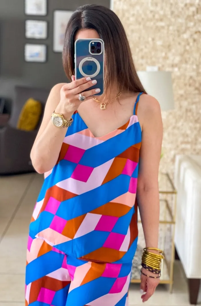 Bold Geo Print Cami Top