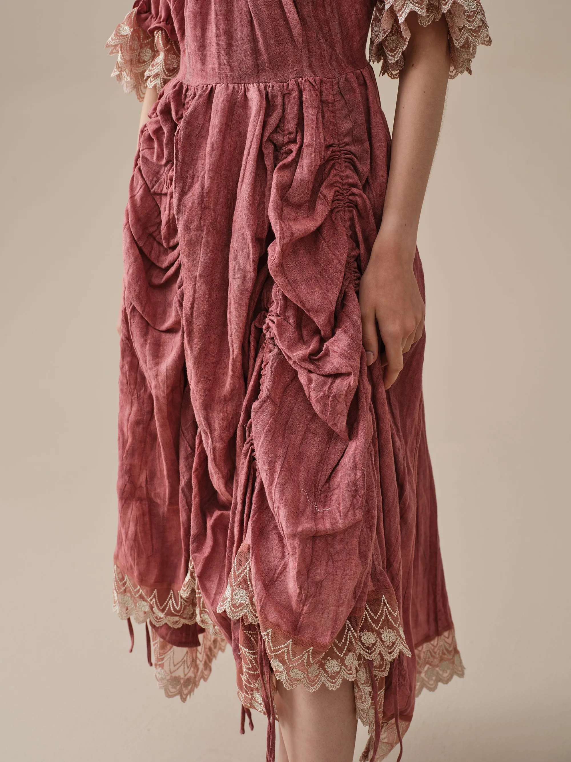 Elowen 27 | Lace Linen dress gown ( 2 way to wear )