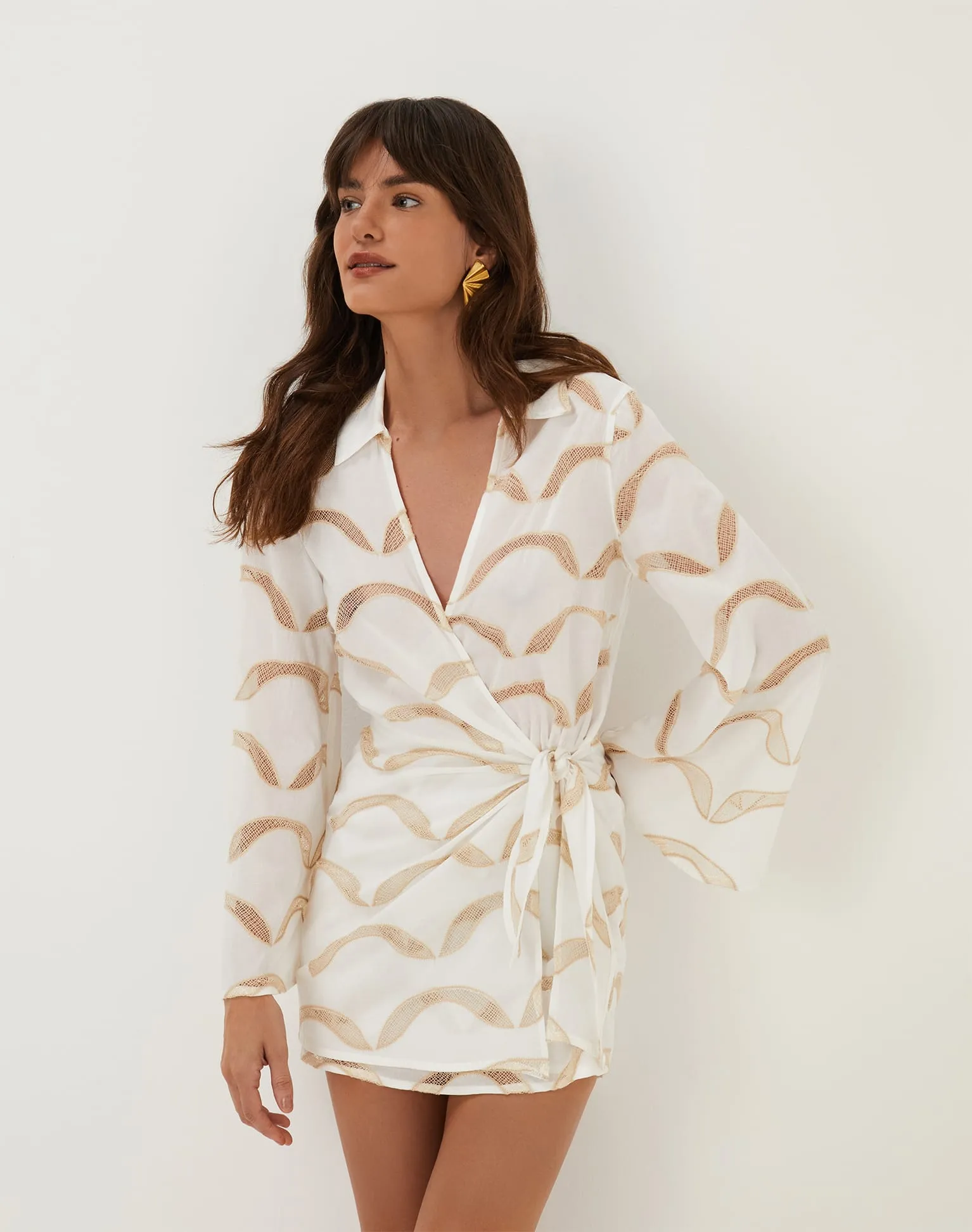 Eyelet Mea Short Dress - Off White
