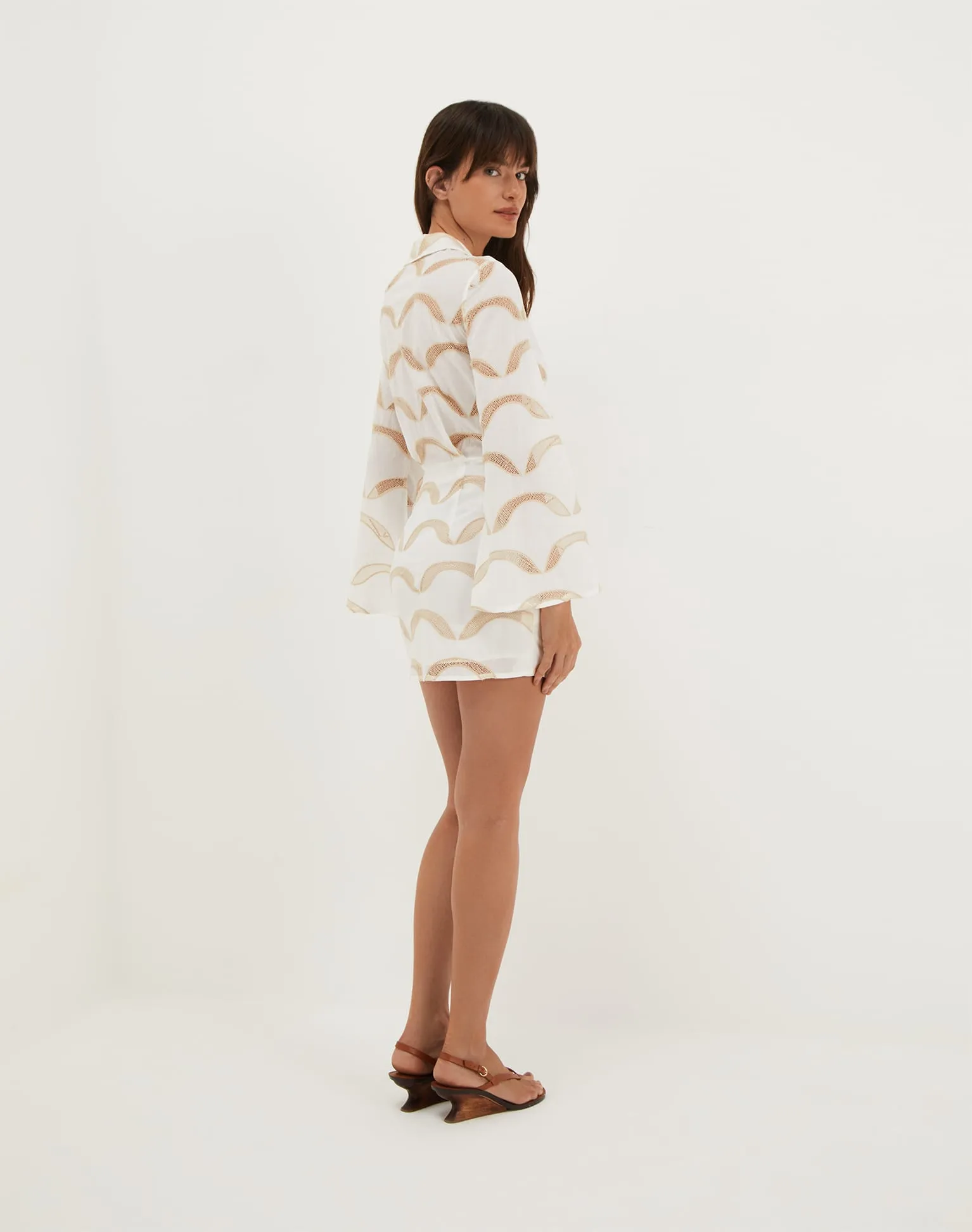 Eyelet Mea Short Dress - Off White