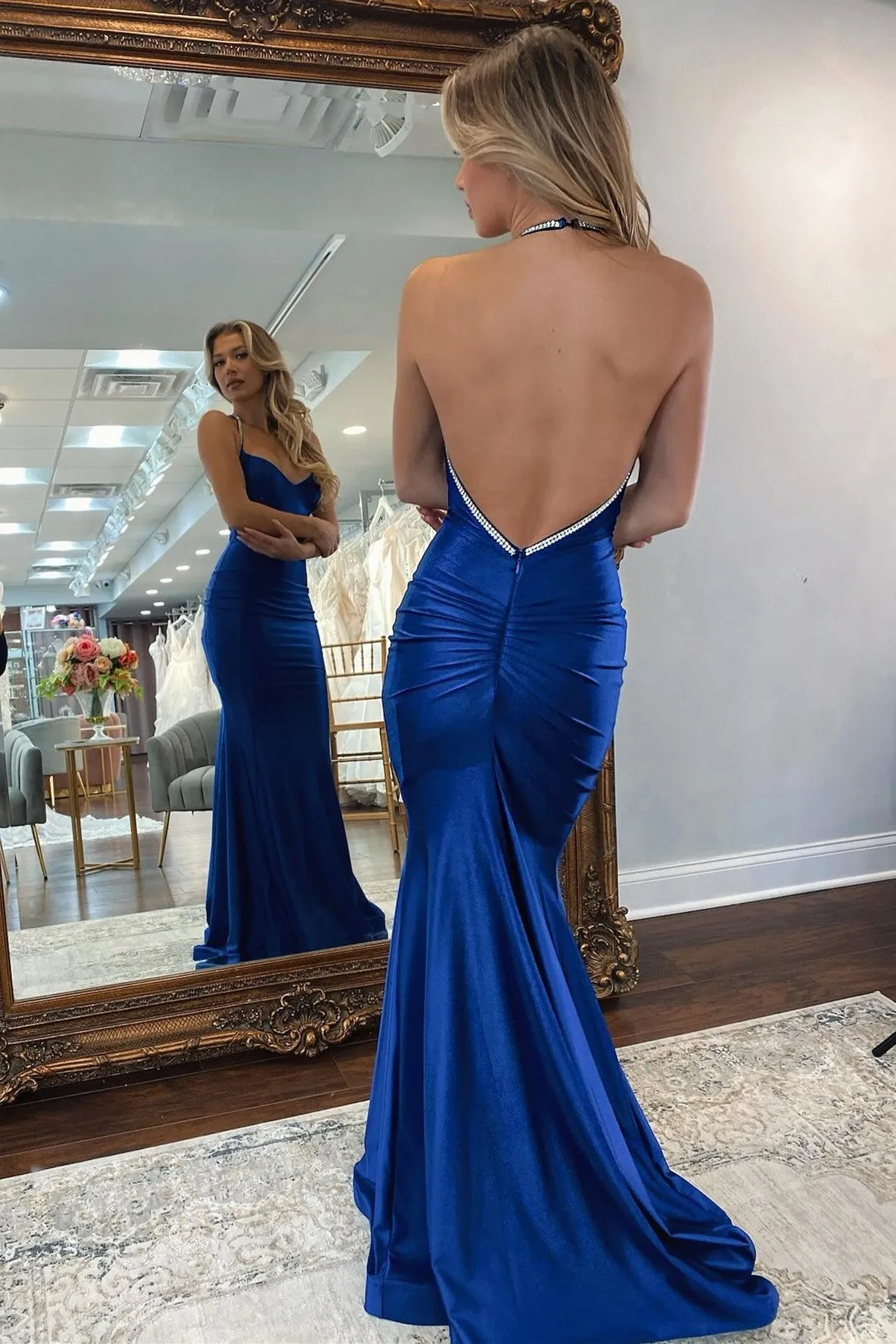 Gorgeous Trumpet Hunter Green Long Formal Dress