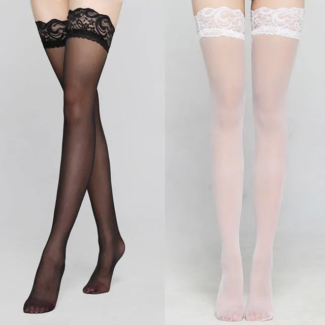 Lace Top Thigh High Stockings