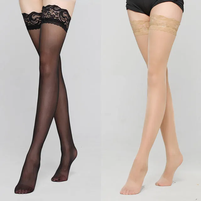 Lace Top Thigh High Stockings