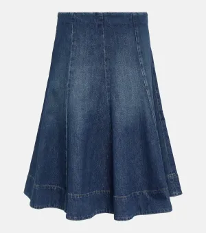 Lennox Khaite midi denim skirt, blue