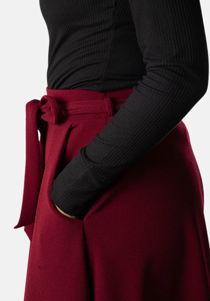Lilia Wine A-Line Skirt