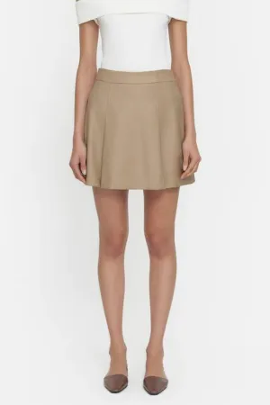 Maestro Merino Skirt Beige Pin Check
