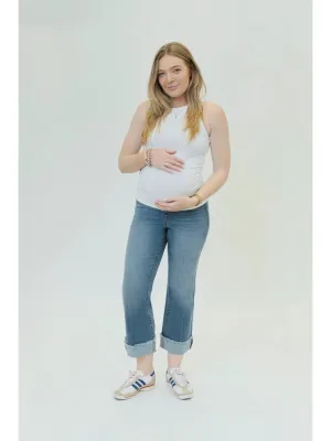 Maternity 26" Cuffed Demi-Boot Jean w/ Bellyband
