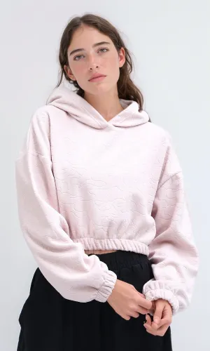 O200788 - Long Sleeves Solid Rose Hooded With Elastic