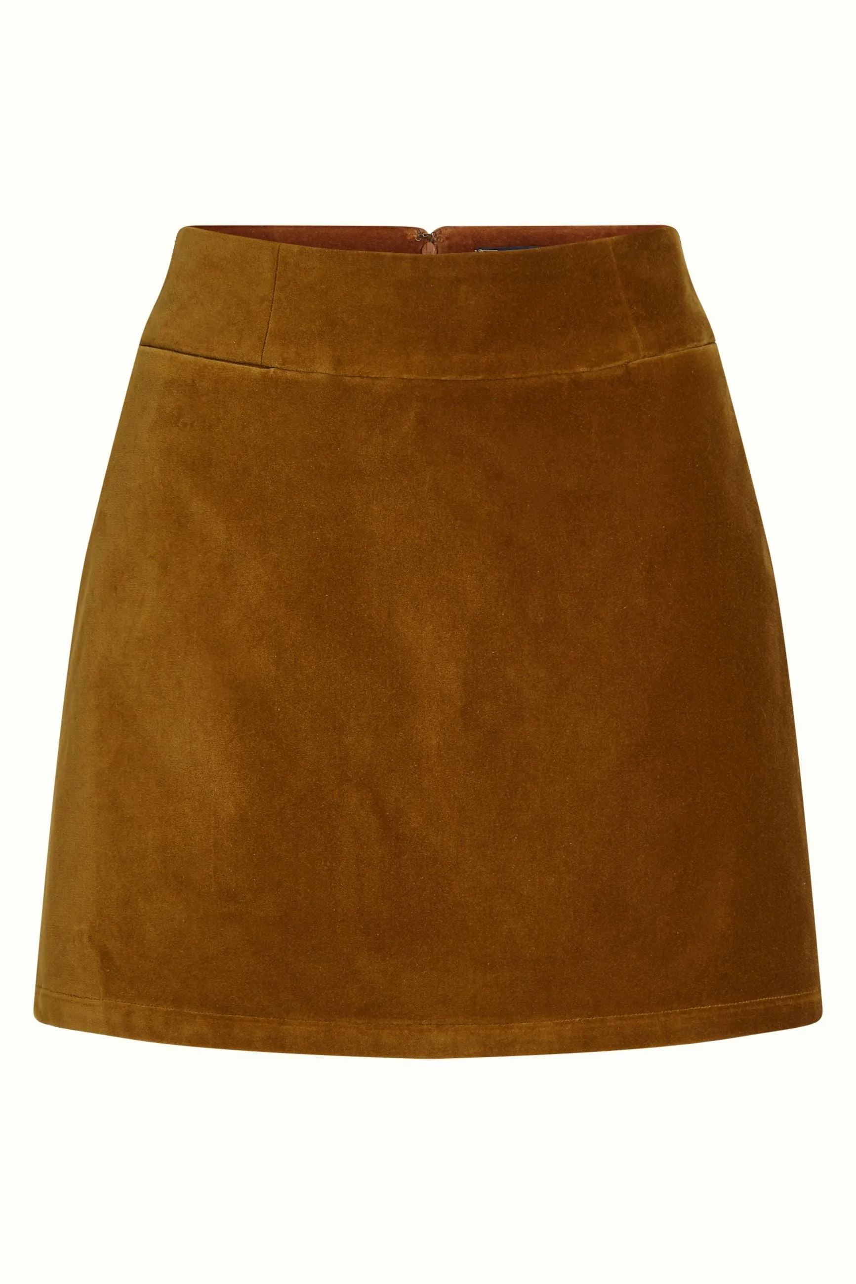 Olivia Velvet Mini Skirt - Golden Brown