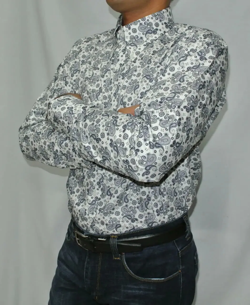 Paisley Shirt | Grey 60s Retro Paisley Mod Shirt