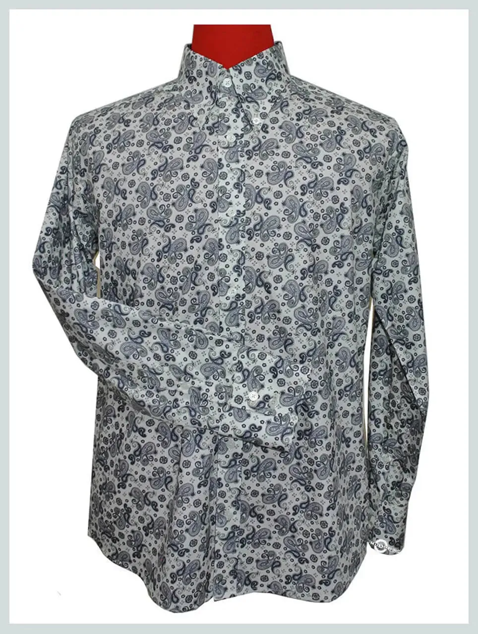 Paisley Shirt | Grey 60s Retro Paisley Mod Shirt