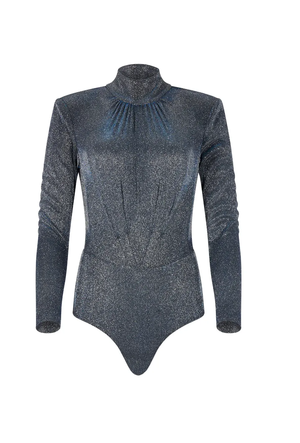 Patbo - Stardust Mock Neck Bodysuit - Silver