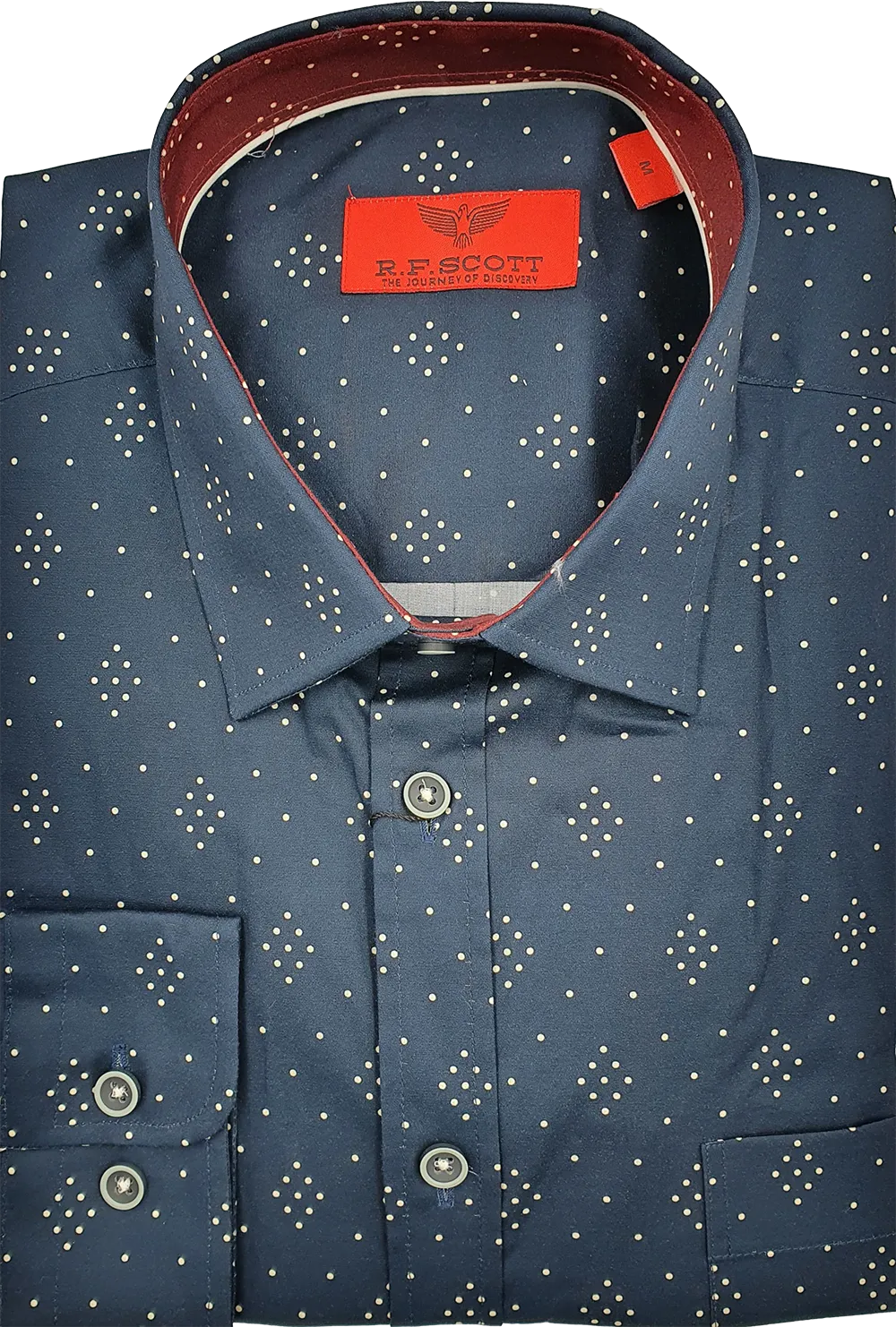 R.F. Scott Fielding Long Sleeve Shirt - Geo Diamonds - Ink