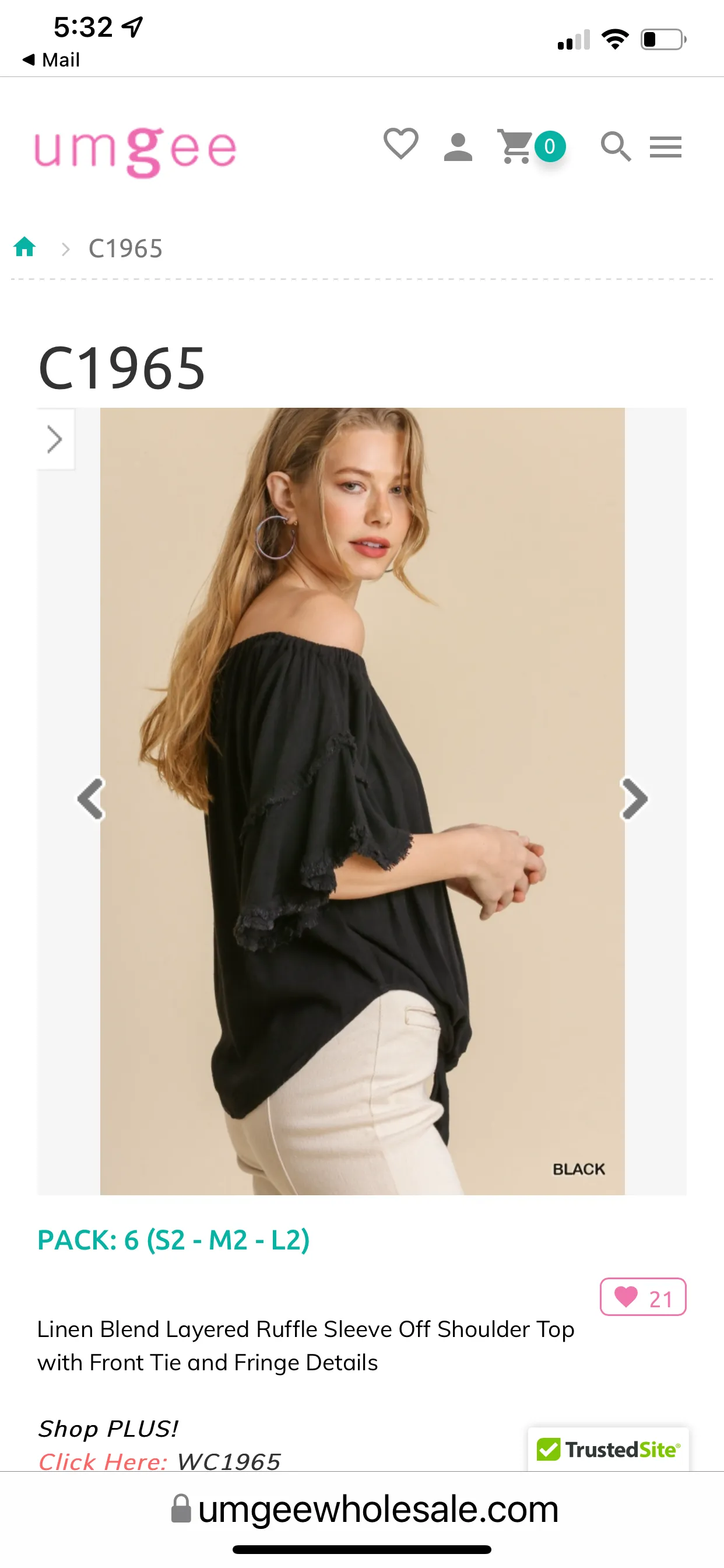 Ruffled Sleeve Off Shoulder Top