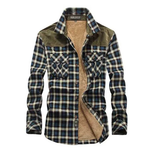 West Louis Designer Winter Fleece Lumberjack Plaid Shirt
