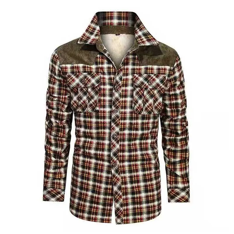 West Louis Designer Winter Fleece Lumberjack Plaid Shirt