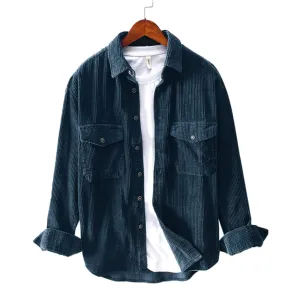 West Louis Fashion Brand Corduroy Loose Shirt